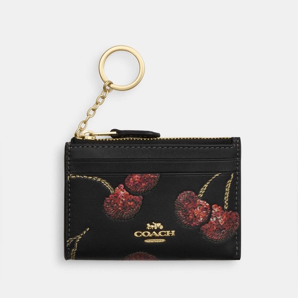 Coach Mini Skinny Id Case With Cherry Print NWT - Picture 5 of 6